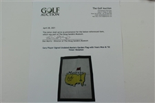 Gary Player Signed Undated Masters Garden Flag with Years Won & '52 Times' Notation