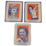 1952 Wheaties Patty Berg, Marlene Bauer, & Alice Bauer Professional Golf Star Cut Cards