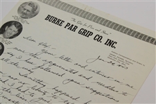 H.G. Picard Signed Handwritten Letter To Alex Morrison on 1943 Burke Par Grip Co. Inc. Letterhead JSA ALOA