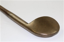 Mid-Late 1800's Brass Head Rut Iron with Deep Concave Face and D.S. Shaft Stamp - Attributed to David Strath