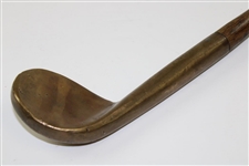 Mid-Late 1800's Brass Head Rut Iron with Deep Concave Face and D.S. Shaft Stamp - Attributed to David Strath