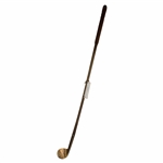 Mid-Late 1800's Brass Head Rut Iron with Deep Concave Face and D.S. Shaft Stamp - Attributed to David Strath