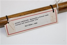 Mid 1800's Unknown Maker Rut Iron with Owners Initials 'A.M.' Shaft Stamp