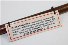 Rare Oval Bunker Iron with Knurled Ring Maker Hosel Mark - Woking GC Collection #24