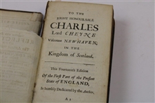 1682 The Prefent State of England To The Right Honourable Charles Lord Cheyne Book - 14th Edition
