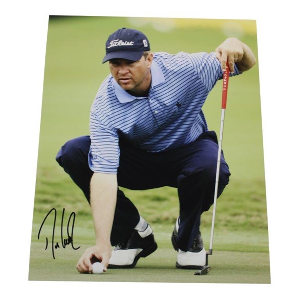 Davis Love III Signed 8x10 Lining Up Putt Photo JSA ALOA