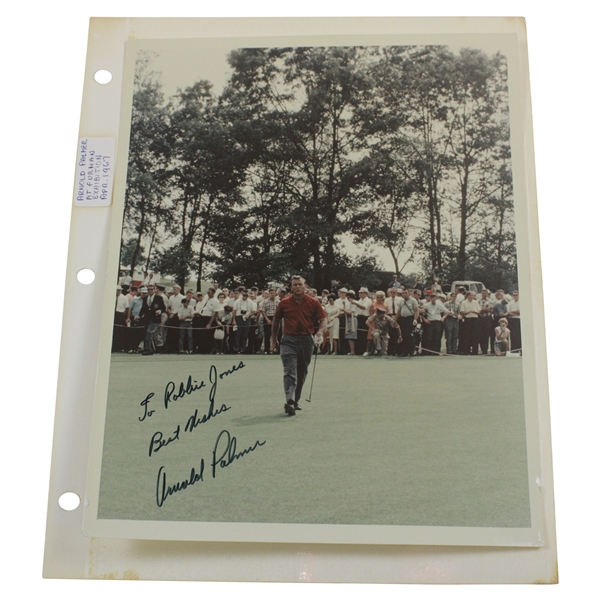 Arnold Palmer Signed Original Photo - Personalized to Robbie Jones JSA ALOA