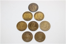 Full Set of Eight (8) PGA Tour Partners Club 'The Signature Series' Medals in Original Case