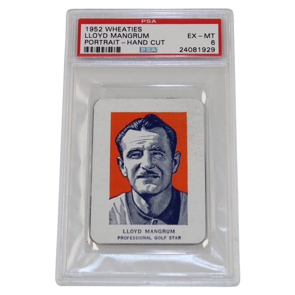 1952 Lloyd Mangrum Wheaties Hand Cut Portrait Card EX-MT 6 PSA #24081929
