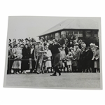 1934 Bobby Jones Tries New Hypodermic Golf Ball During Exhibition at Pinehurst No. 2 7x9 Wire Photo