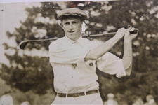 1928 Francis Ouimet Post-Swing 7 x 9 1/4 Wire Photo