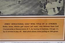 Original 1929 Associated News Service Poster with Bobby Jones & Al Espinosa - July 3, 1929 