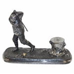 1905 Glasgow Northwestern Golf Club Captains Prize Tree Stump Inkwell 3rd Class Won by C. D. Mottram