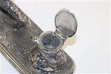 1905 Glasgow Northwestern Golf Club Captains Prize Tree Stump Inkwell 3rd Class Won by C. D. Mottram