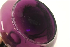 Purple Golf Themed Sterling Overlay on Glass Decanter with Bulbous Bottom