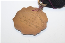 1911 Vermont State Golf Assoc. Championship at Ekwanok Low Gross Score Medal Won by W. W. Taylor