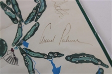 Arnold Palmer, Jack Nicklaus & Tom Watson Signed Memorial Scorecard JSA ALOA