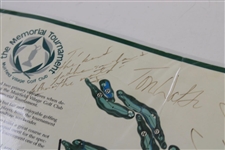 Arnold Palmer, Jack Nicklaus & Tom Watson Signed Memorial Scorecard JSA ALOA
