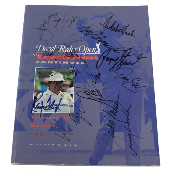 Payne Stewart, Julius Erving, Don Shula, Jeb Bush & more Signed 1993 Doral Program JSA ALOA