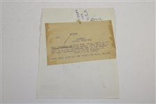 Gene Sarazen Great Overhead Shot 'Shadow Shooting' 1/20/39 Wire Photo