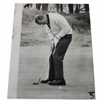 Arnold Palmer 10/9/65 Ryder Cup at Royal Birkdale Putting Photo From Daily Telegram