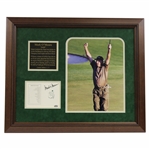 Mark OMeara Signed Masters Scorecard with Plaque & Photo Display - Framed JSA ALOA