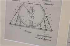 United States Patent Office Patent for Mechanical Golf Teaching Device Display - Framed
