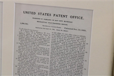 United States Patent Office Patent for Mechanical Golf Teaching Device Display - Framed