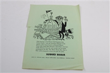 1952 The America's Cup Match Inaugural Year Information Sheet