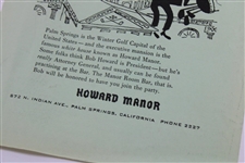 1952 The America's Cup Match Inaugural Year Information Sheet