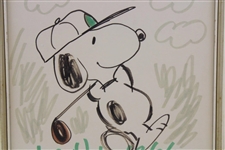 Charles Schulz Original Signed Marker Drawing of Snoopy Golfing - Patty Aikens Collection JSA ALOA