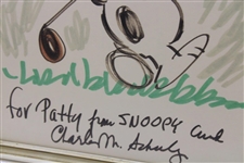 Charles Schulz Original Signed Marker Drawing of Snoopy Golfing - Patty Aikens Collection JSA ALOA