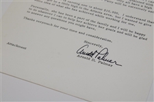 Arnold Palmer Signed 1972 Job Reference Letter For Patty Aikens JSA ALOA