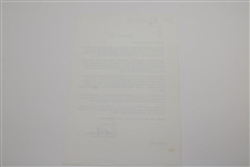 Arnold Palmer Signed 1972 Job Reference Letter For Patty Aikens JSA ALOA