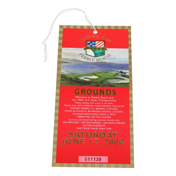2000 U.S. Open at Pebble Beach Saturday Ticket #G11138 - Tigers 4th Major Win