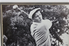 Arnold Palmer Signed B&W Post-Swing Book Page & Book Originated From - Framed JSA ALOA