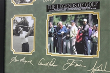 Legends of Golf Deluxe Display with Jones, Hagen, Hogan, Woods, Big 3, Snead, Nelson - Framed