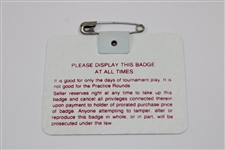 1986 Masters Tournament SERIES Badge #A37 - Low Number - Jack Nicklaus 6th Masters Win