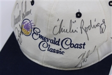 Arnold Palmer, Trevinio, Irwin, Chi-Chi & others Multi-Signed Emerald Coast Classic Hat JSA ALOA