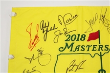 2018 Masters Champs Flag with 22 Inc. Nicklaus, Mickelson, Spieth with Champ Reed Center JSA ALOA