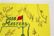2018 Masters Champs Flag with 22 Inc. Nicklaus, Mickelson, Spieth with Champ Reed Center JSA ALOA