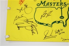 2018 Masters Champs Flag with 22 Inc. Nicklaus, Mickelson, Spieth with Champ Reed Center JSA ALOA