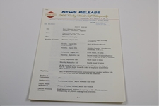 1966 Carling Black Label World Championship Press Kit Items, Pairing Sheets, & other