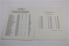 1966 Carling Black Label World Championship Press Kit Items, Pairing Sheets, & other