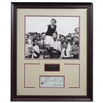 Gene Sarazen Signed Personal Check with 1922 PGA Champ Photo Display - Framed JSA ALOA