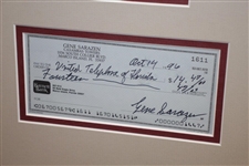 Gene Sarazen Signed Personal Check with 1922 PGA Champ Photo Display - Framed JSA ALOA