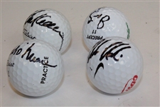 Retief Goosen, Mark O'Meara, Adam Hadwin, & Ollie Schneiderjans Signed Golf Balls JSA ALOA
