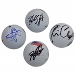 Hideki Matsuyama, Kevin Chappell, Hudson Swafford, & Rafa Cabrera-Bello Signed Golf Balls JSA ALOA
