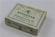 Vintage Abercrombie & Fitch Co. Monogram Golf Ball Box with 8 B.R.B. Golf Balls