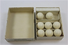 Vintage Abercrombie & Fitch Co. Monogram Golf Ball Box with 8 B.R.B. Golf Balls